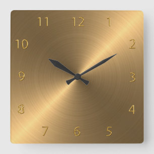 Horloge Carrée Polished brushed metal