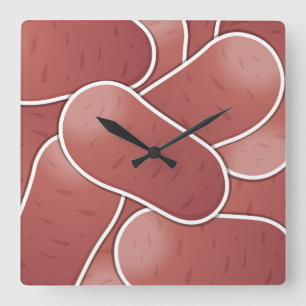 Horloge Carrée Pomme de terre rose funky