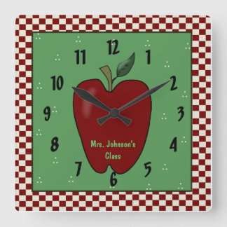 Horloge Carrée Pomme pour l'horloge murale de l'enseignant