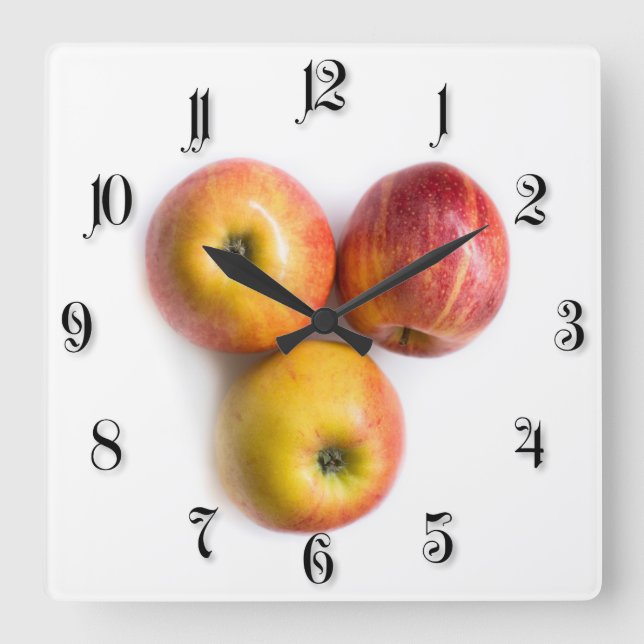 Horloge Carrée Pommes mûres (Recto)