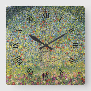 Horloge Carrée Pommier de Gustav Klimt, Art Nouveau vintage