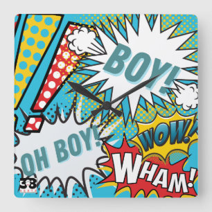 Horloge Carrée Pop Art Baby Boy