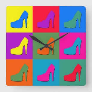 Horloge Carrée pop art shoes