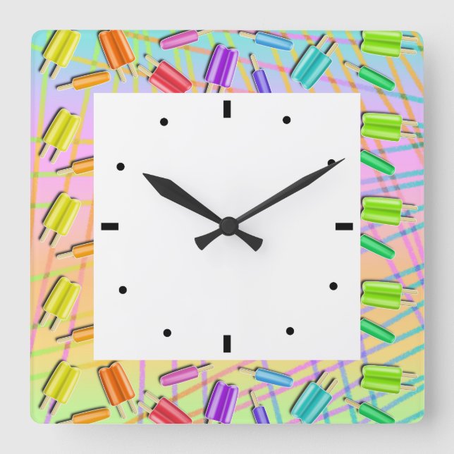 HORLOGE CARRÉE POP ART SUÇONS (Recto)