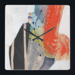 Horloge Carrée Pop Quirk I<br><div class="desc">Pop Quirk I by Jennifer Goldberger. Varying textures,  colors,  and shapes have been used to create a cool piece of modern art. | 161804FN</div>