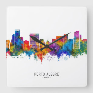 Horloge Carrée Porto Alegre Brésil Skyline