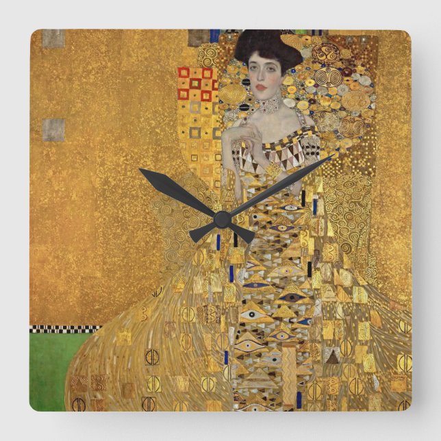 Horloge Carrée Portrait de Gustav Klimt (Recto)