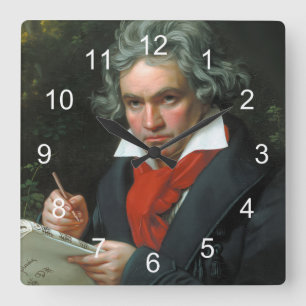 Horloge Carrée Portrait de Ludwig van Beethoven