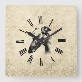 Horloge Carrée Portrait d'Elegant Ivory Damask