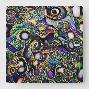 Horloge Carrée portrait homme Abstrait