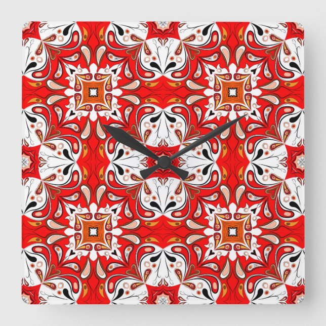 Horloge Carrée Portuguese Ceramic Tile Pattern (Recto)