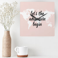 Positive rose Commençons l'aventure Carte du Monde