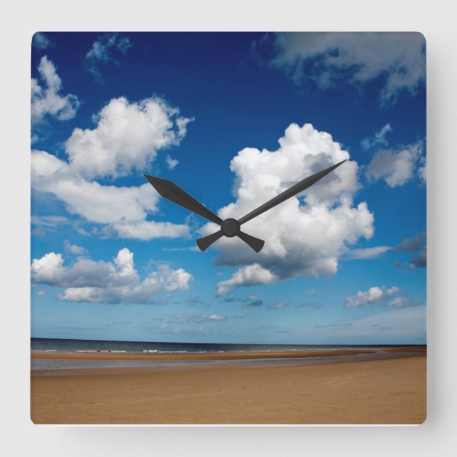 Horloge Carrée Poster de Holkham Beach Norfolk Angleterre (Recto)