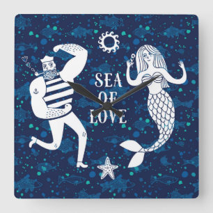 Horloge Carrée Poster Sea Of Love