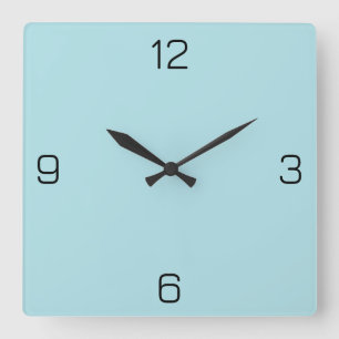 Horloge Carrée Poudre bleu B0E0E6 Couleur - Option pour ajouter u