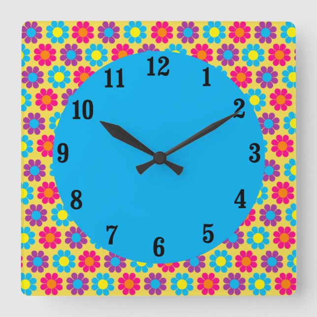 Horloge Carrée Pouvoir des fleurs (Recto)