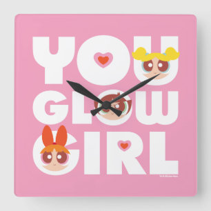 Horloge Carrée Powerpuff Girls : You Glow Girl