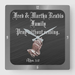 HORLOGE CARRÉE PRAY WITHOUT CEASING