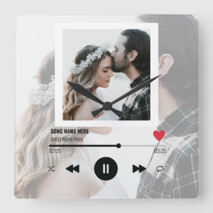 Horloge Carrée Première chanson de danse Wedding Anniversary