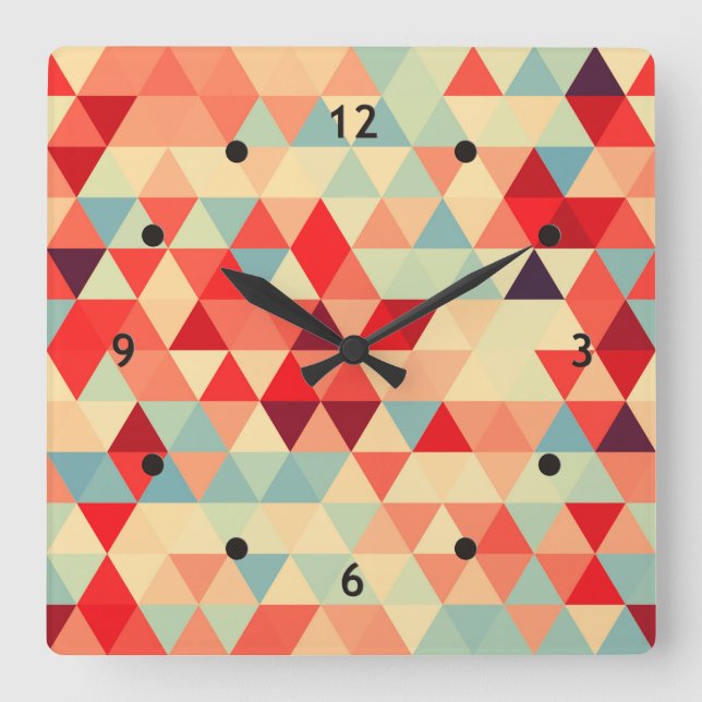 Horloge Carrée Pretty triangle pattern II + your ideas (Recto)