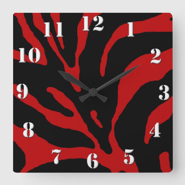 Horloge Carrée Prince animal rouge (Recto)