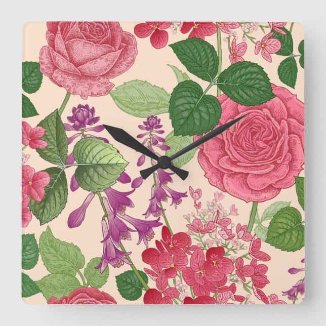 Horloge Carrée printemps (Recto)