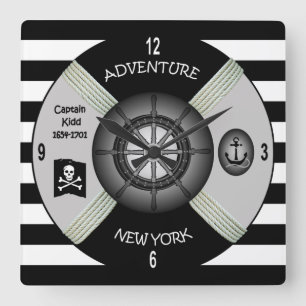 Horloge Carrée ~Privateer~Pirate d'office d'aventure de ~ de