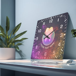 Horloge Carrée Professional Dentist Dental Clinic Rose Gold Tooth