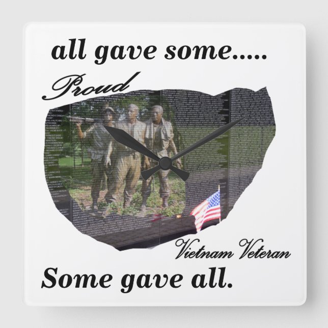 Horloge Carrée Proud Vietnam vétéran Clock (Recto)