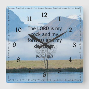 Horloge Carrée Psaume 18:2 Bible Vers...