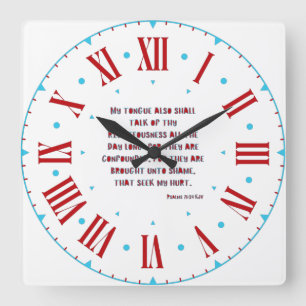 Horloge Carrée Psaumes 71:24 KJV Bible Verse II