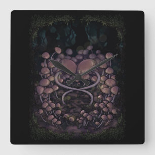 Horloge Carrée Psilocybe Allenii