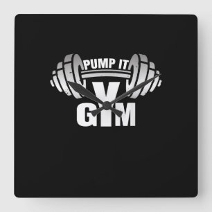 Horloge Carrée Pump It Ness Gym Sport Motivation Men Women Kid