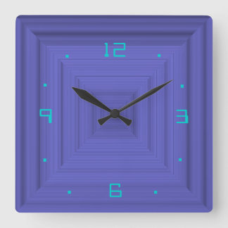 Horloge Carrée Purple clair avec Aqua>Horloge murale