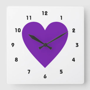 Horloge Carrée Purple Heart