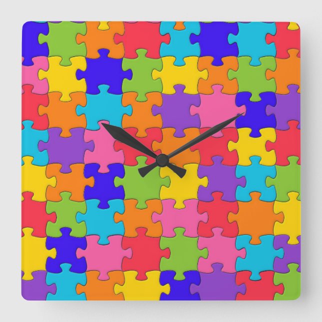 Horloge Carrée Puzzle Puzzle Puzzle Puzzle (Recto)
