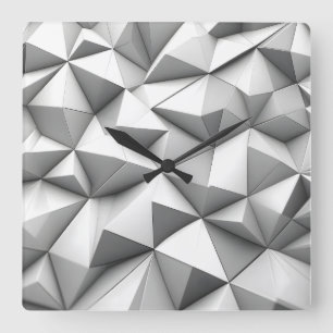 Horloge Carrée pyramides abstraites grises