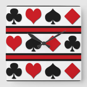 Horloge Carrée Quatre combinaisons de cartes