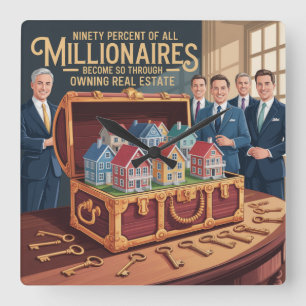 Horloge Carrée Quatre-vingt-dix pour cent de tous les millionnair