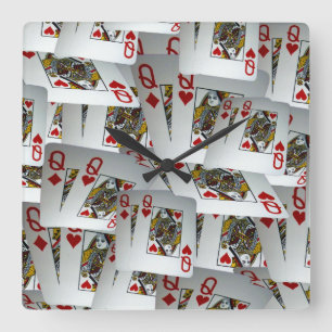 Horloge Carrée "Queen's Gambit : Scattered Pairs of Pocket Queens