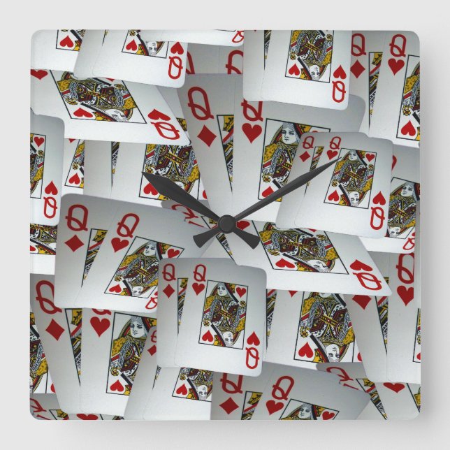 Horloge Carrée "Queen's Gambit : Scattered Pairs of Pocket Queens (Recto)