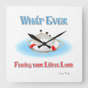 Horloge Carrée Quoi Qu'Il Flotte Votre Petit Agneau