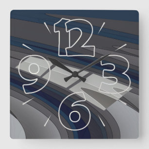 Horloge Carrée Race on blue gray track