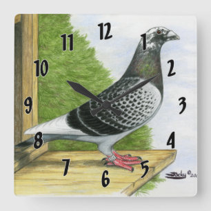 Horloge Carrée Racing Homer sur le Landing Board