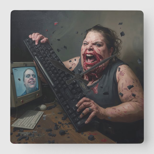 Horloge Carrée Rage Error: System Failure - Ctrl Alt Delirium (Recto)