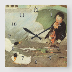 Horloge Carrée Rain, Rain Go Away Nursery Rhyme
