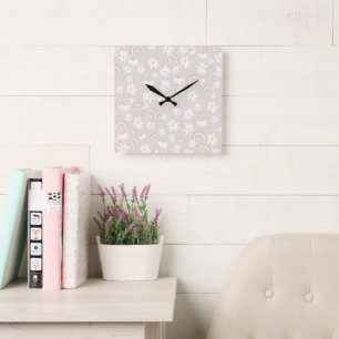 Horloge Carrée Rainbow Daisy Dream #3 #dreamy #wall #art