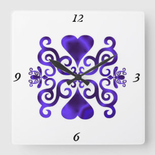 Horloge Carrée Rainbow Lily and Heart