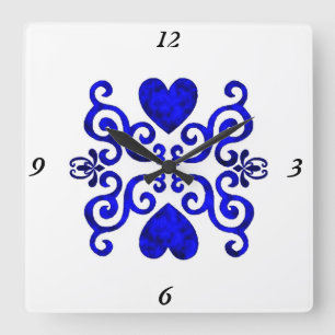 Horloge Carrée Rainbow Lily and Heart