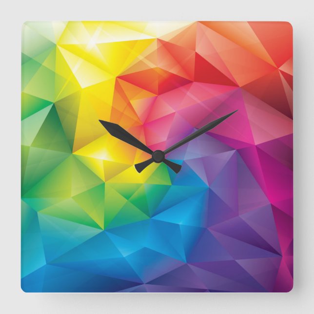 Horloge Carrée Rainbow Prism (Recto)